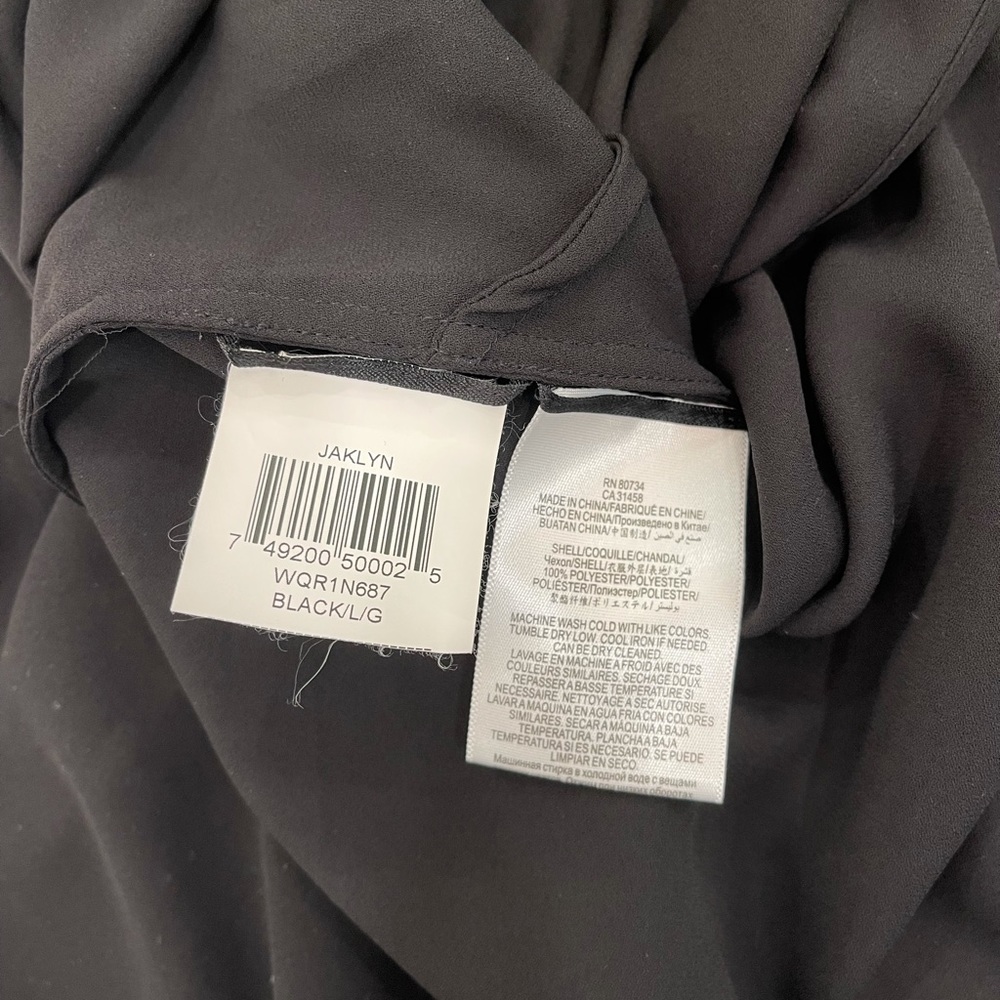 BCBG MaxAzria black long sleeve blouse. Roll up sleeve longer back - Picture 5 of 5